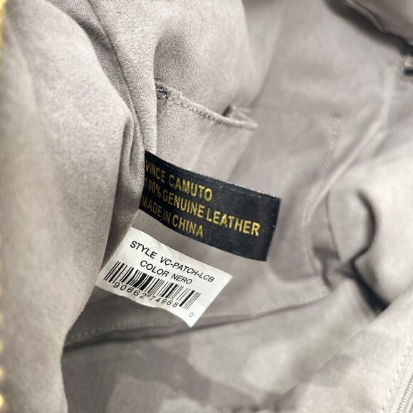 Vince Camuto Black Crossbody Large Patch Leather Crossbody Bag, 1"W x 8"H x 7"D - Picture 7 of 9